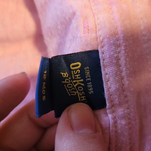 Pink Stripped 12 month Girls Overalls - Picture 5 of 7